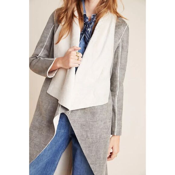 Anthropologie x Amadi Camilla Sueded Sherpa Jacket Size S New - Picture 1 of 7